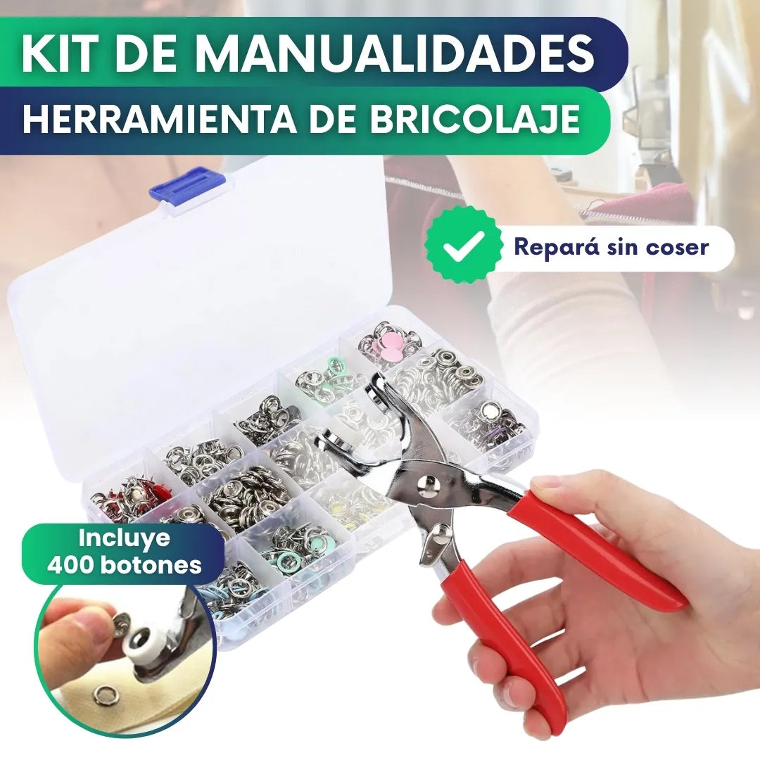 Kit de manualidades - herramienta de bricolaje + 400 botones