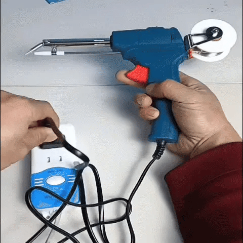 Pistola cautin de soldadura profesional + rollo de estaño