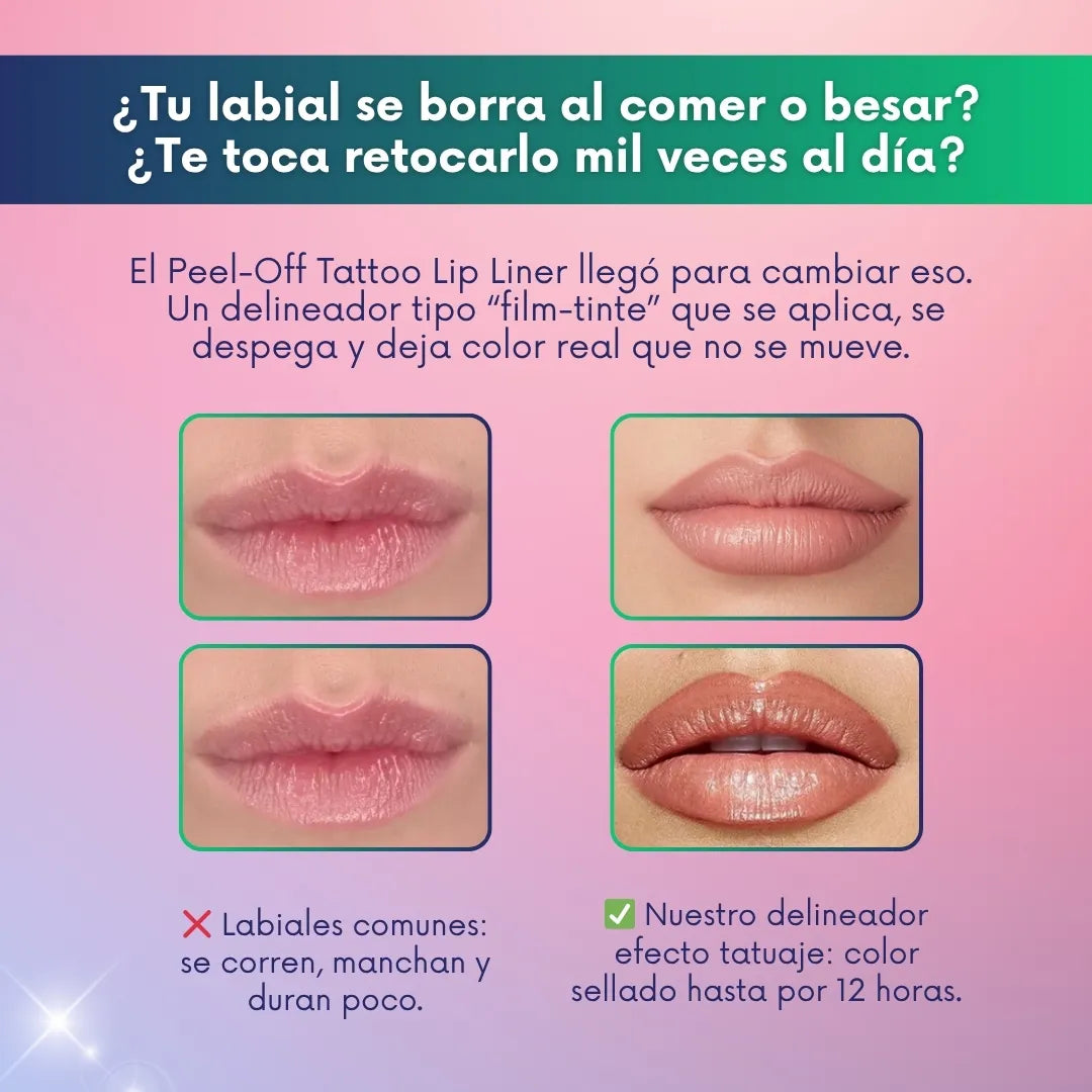 Peel-Off Tattoo Lip Liner | Delineador labial efecto tatuaje | ¡Lleva 2 y paga 1!