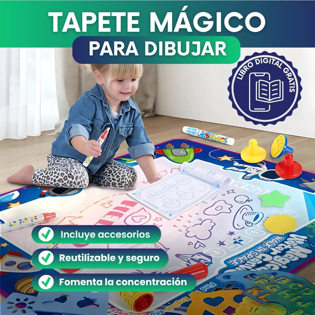 Tapete mágico para dibujar + accesorios + Libro digital 🎁