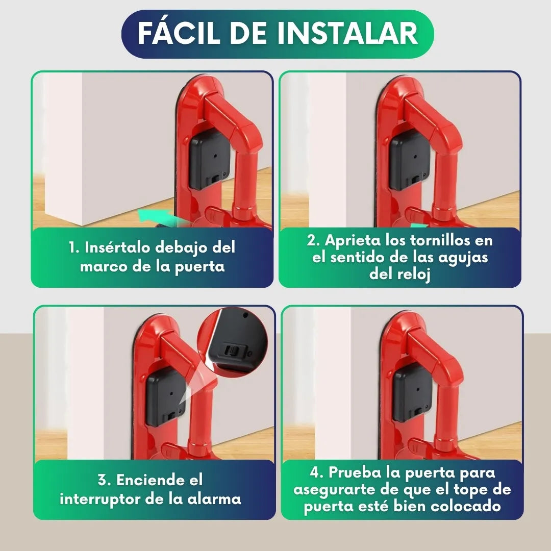BeSafe - Bloqueador de puertas portátil con alarma