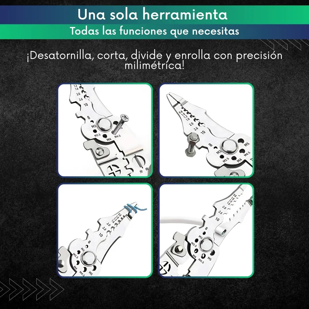 Alicate pelacables multifuncional plegable 18 en 1