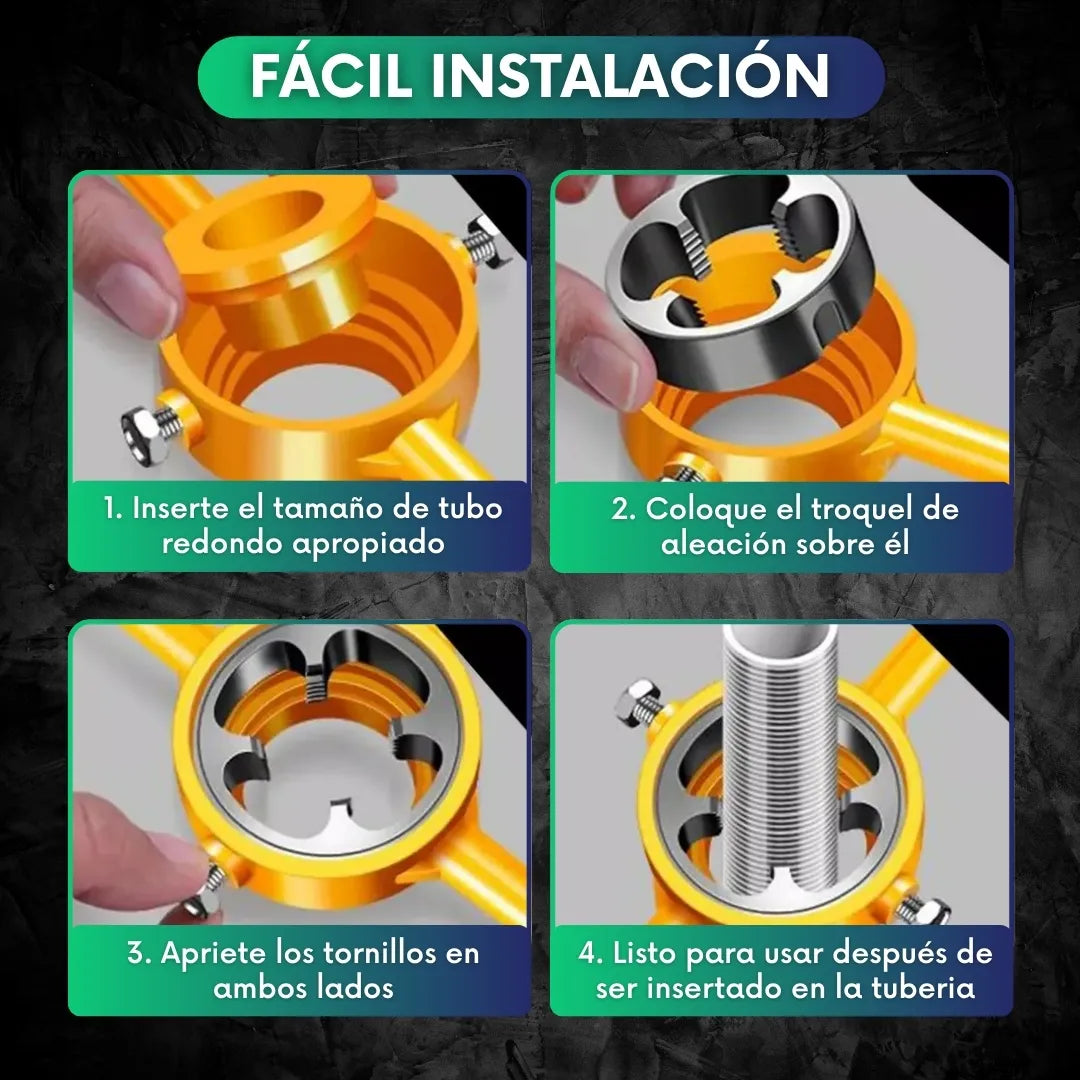 Kit de roscas manual para tubos plásticos (6 piezas)