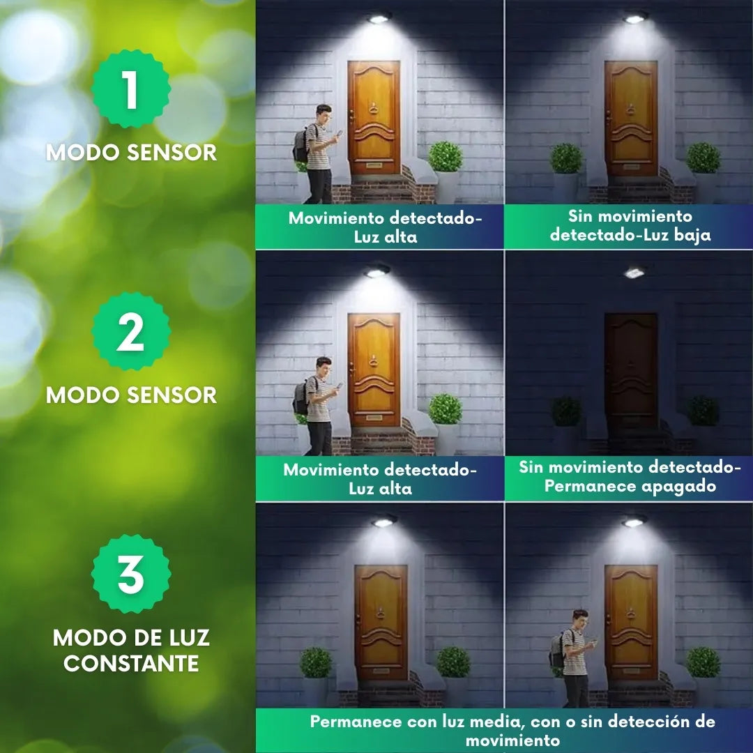 Lámpara Solar LED Portátil con Activación por Movimiento - 2x1