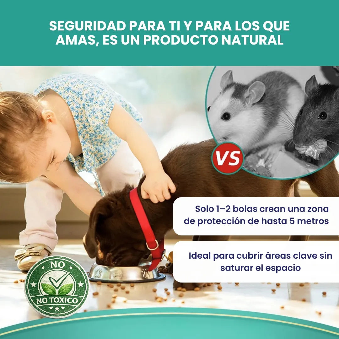 MintSafe™ - Pack x 12 Bolas repelente de roedores - 100% naturales con aceite de menta