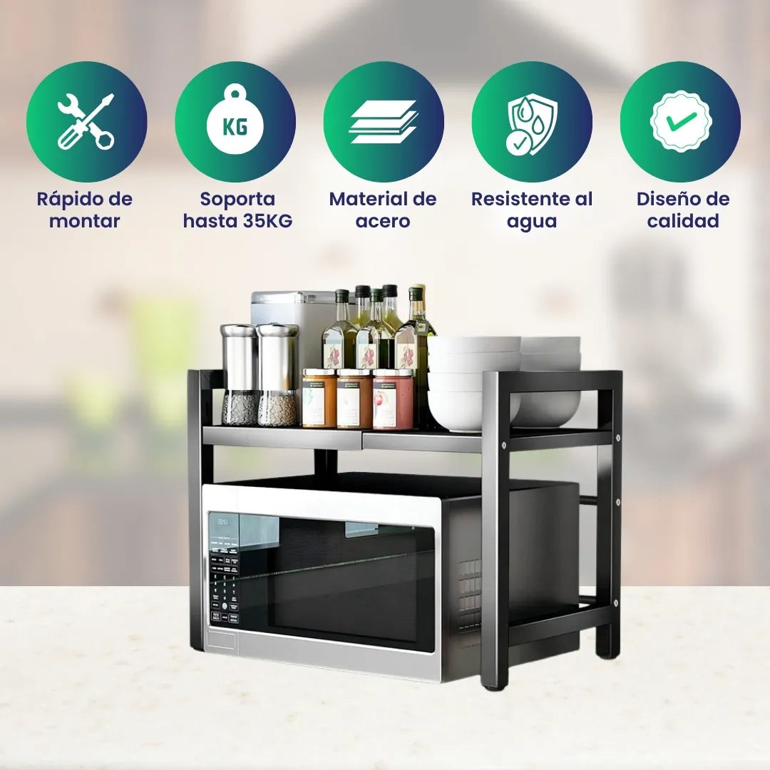 Estante organizador para microondas