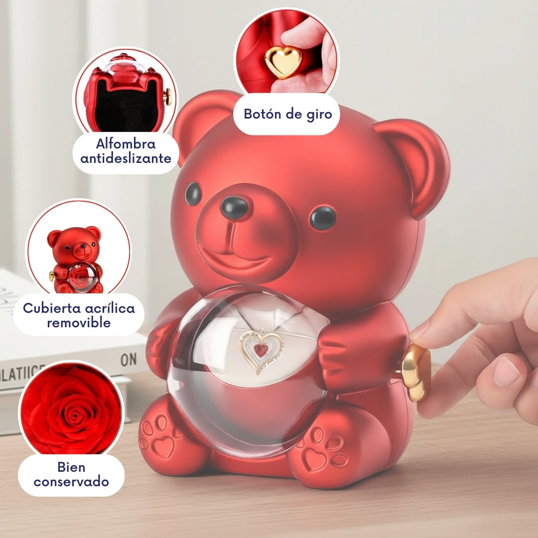 Oso Rosa Eterna + Collar 🎁