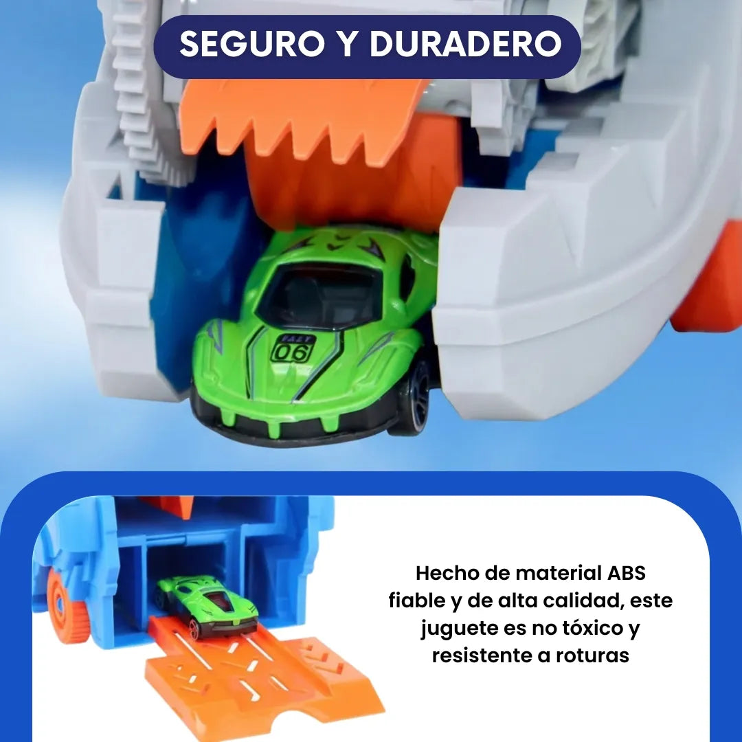 DinoCar 3 en 1 – Camión pista dinosaurio que devora carros