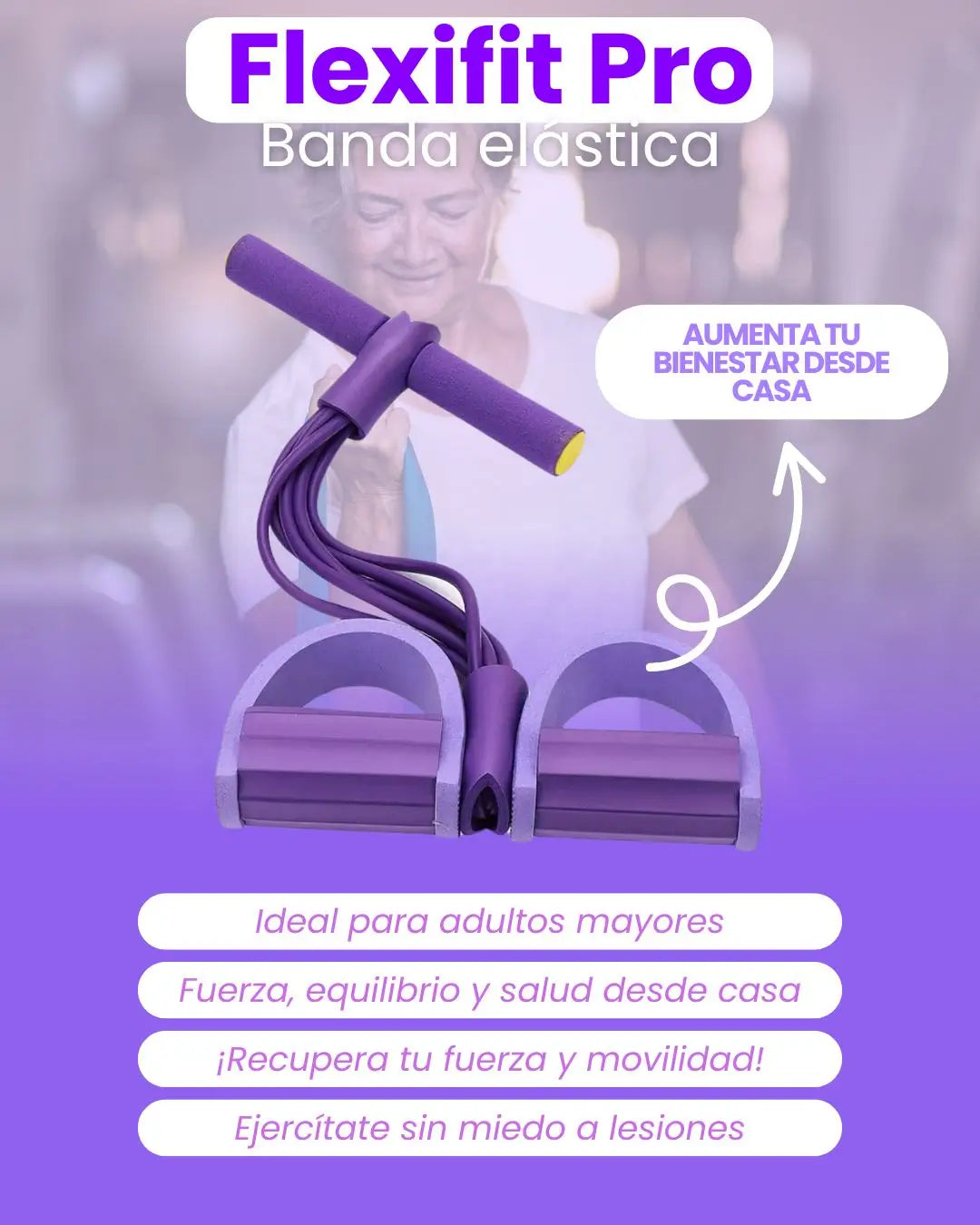 FlexiFit Pro - Banda elástica con pedal + Manual digital de ejercicios 📚