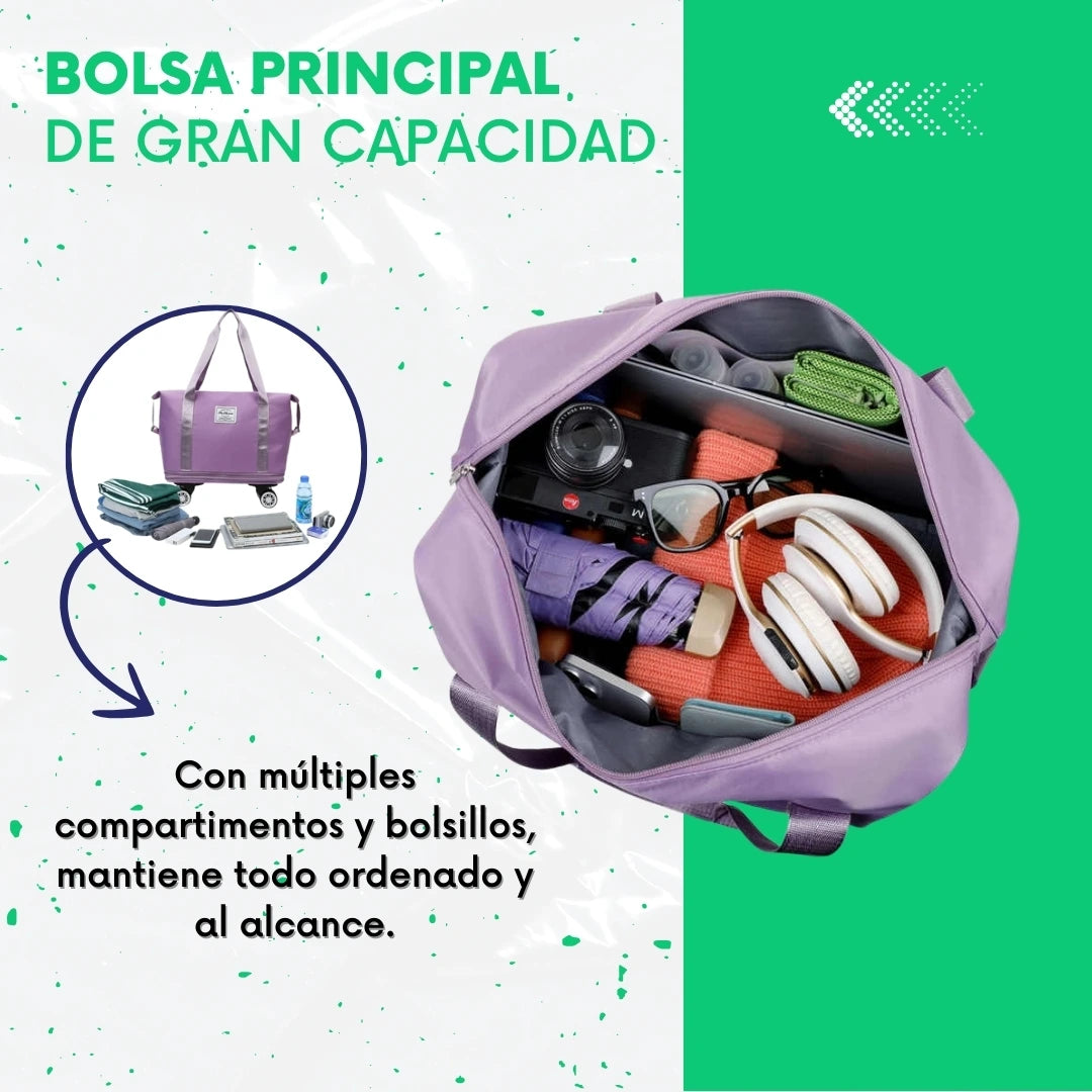Bolso expandible 3 en 1 con ruedas