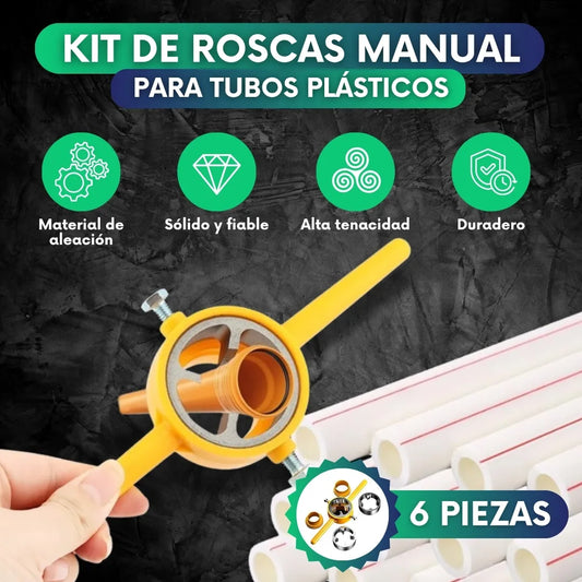 Kit de roscas manual para tubos plásticos (6 piezas)