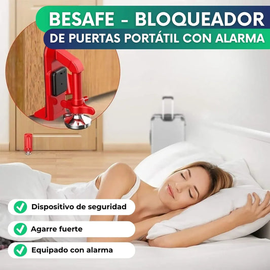 BeSafe - Bloqueador de puertas portátil con alarma