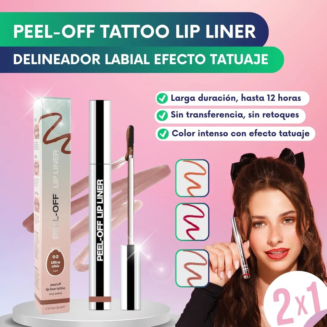Peel-Off Tattoo Lip Liner | Delineador labial efecto tatuaje | ¡Lleva 2 y paga 1!