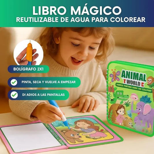 Libro mágico reutilizable de agua para colorear + Bolígrafo I 2x1