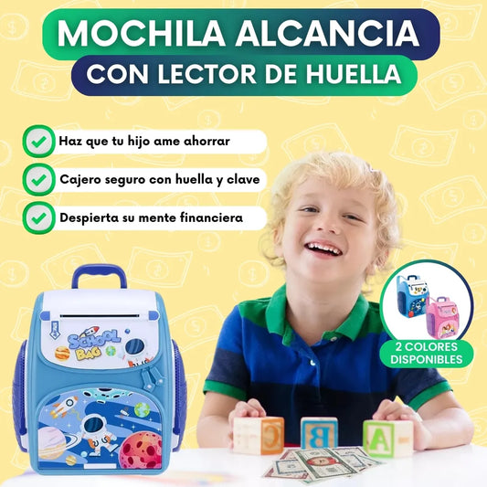 Mochila alcancia con lector de huella