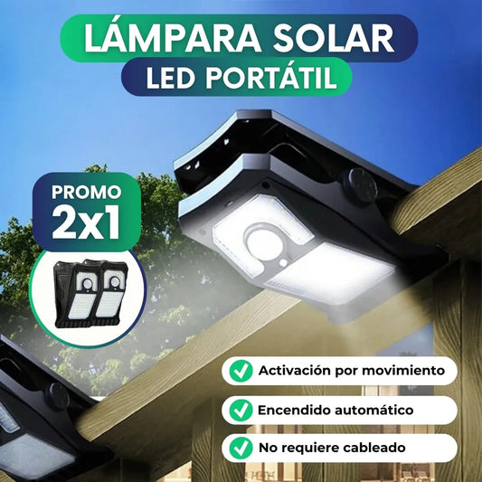 Lámpara Solar LED Portátil con Activación por Movimiento - 2x1