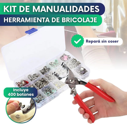 Kit de manualidades - herramienta de bricolaje + 400 botones