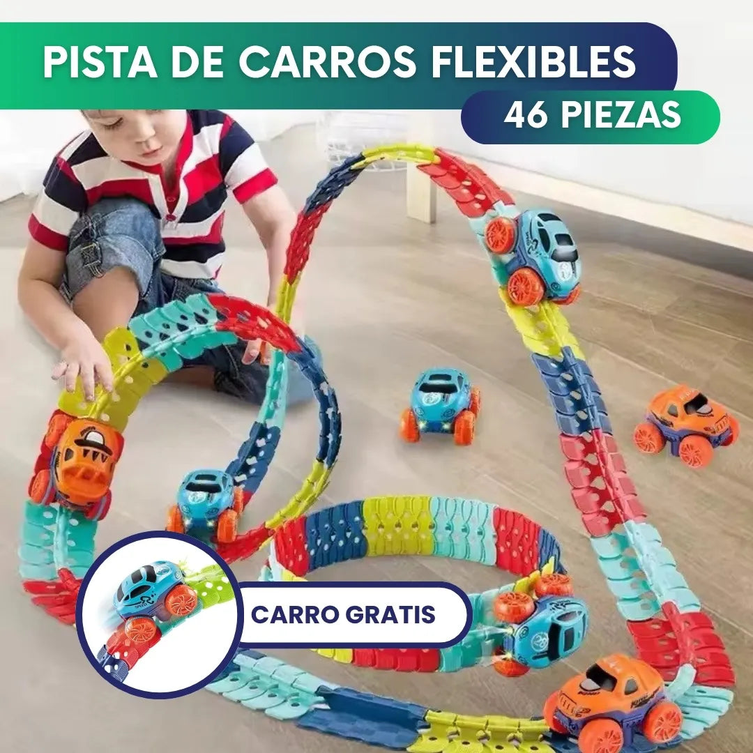 Pista de carros flexibles (46 pcs) + Carro 🎁