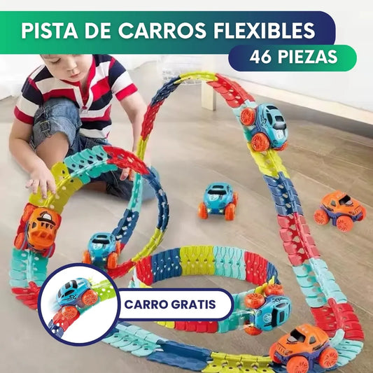 Pista de carros flexibles (46 pcs) + Carro 🎁