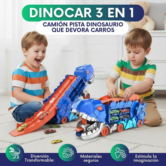 DinoCar 3 en 1 – Camión pista dinosaurio que devora carros