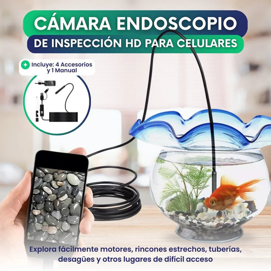 Cámara endoscopio de inspección HD para celulares - 1 metro