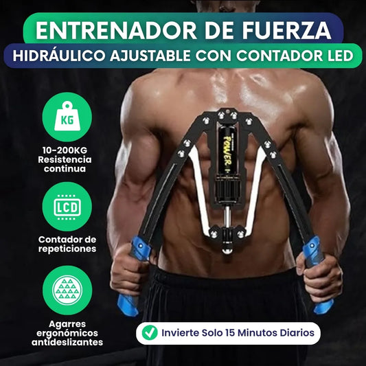 Entrenador de fuerza hidráulico ajustable con contador LED
