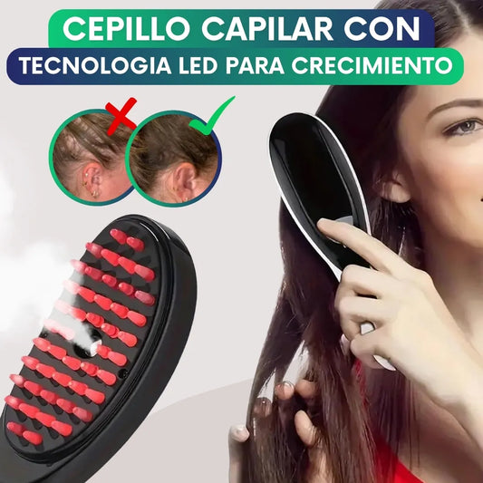 Cepillo capilar con tecnología LED para el crecimiento