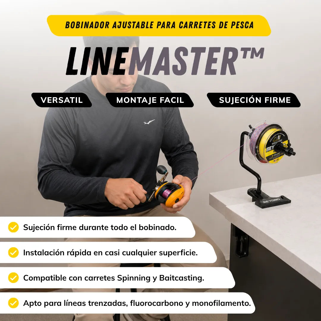 LineMaster™ - Bobinador Ajustable para Carretes de Pesca