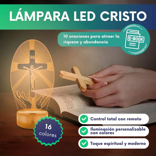 Lámpara LED Cristo 16 colores + eBook 🎁