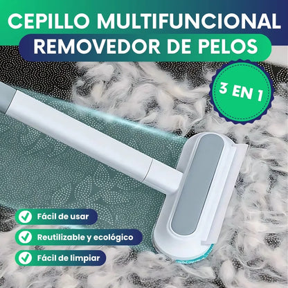 Cepillo multifuncional removedor de pelos/mota 3 en 1