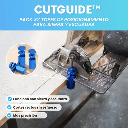 CutGuide™ - Pack x2 topes de posicionamiento para sierra y escuadra