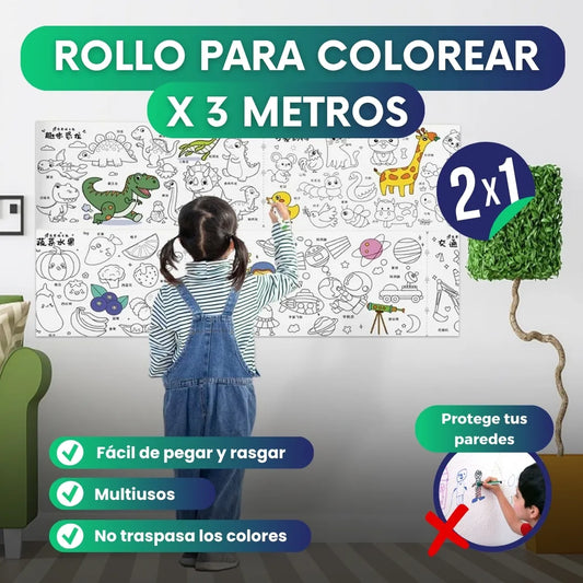 Rollo para colorear de 3 metros - Lleva 2 Paga 1