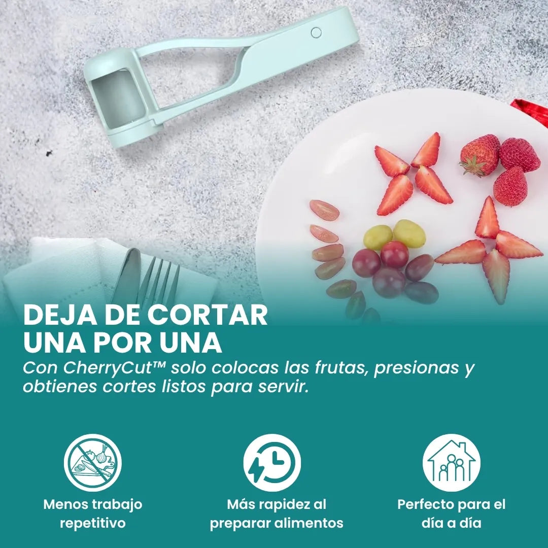 CherryCut™ - Pack x2 Cortadores rápidos para uvas, tomates cherry y frutas pequeñas