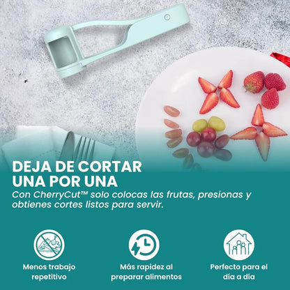 CherryCut™ - Pack x2 Cortadores rápidos para uvas, tomates cherry y frutas pequeñas