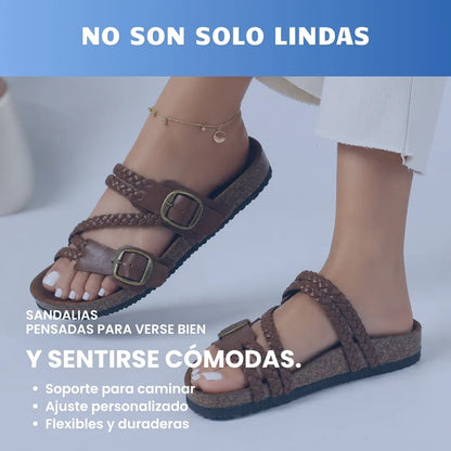 VELSYRA™ - Sandalias trenzadas de cuero vegano premium