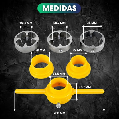 Kit de roscas manual para tubos plásticos (6 piezas)