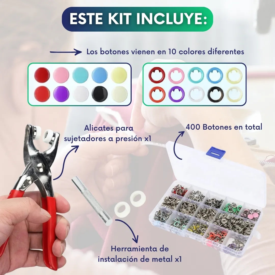 Kit de manualidades - herramienta de bricolaje + 400 botones