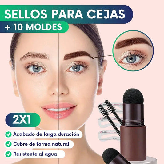 Kit sello para cejas + 10 moldes | Lleva 2 kits - paga 1