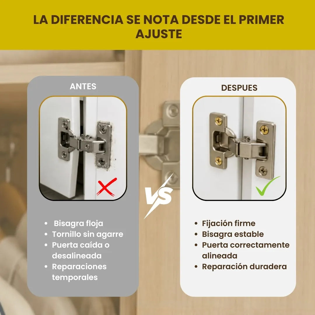 FixHole™ - Kit Reparador para agujeros barridos (20 Anclajes + 20 Tornillos)