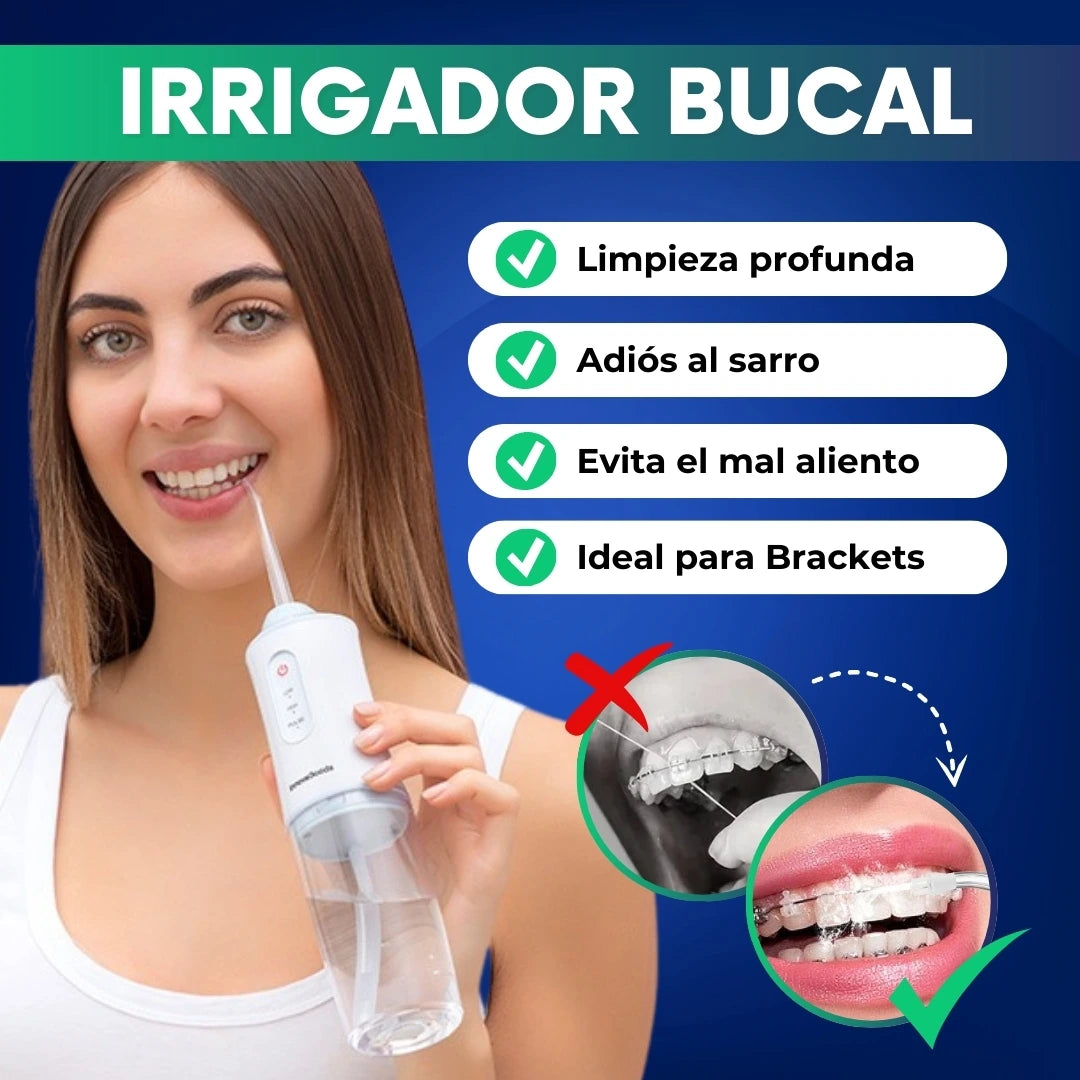 Irrigador bucal recargable - Combate el sarro y mal aliento