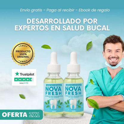 Novafresh - Gotas naturales para el aliento 2x1 + eBook 🎁