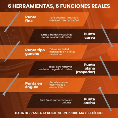 DetailX Pro™ - Set x6 Herramientas de Limpieza Detallada para carro/coche