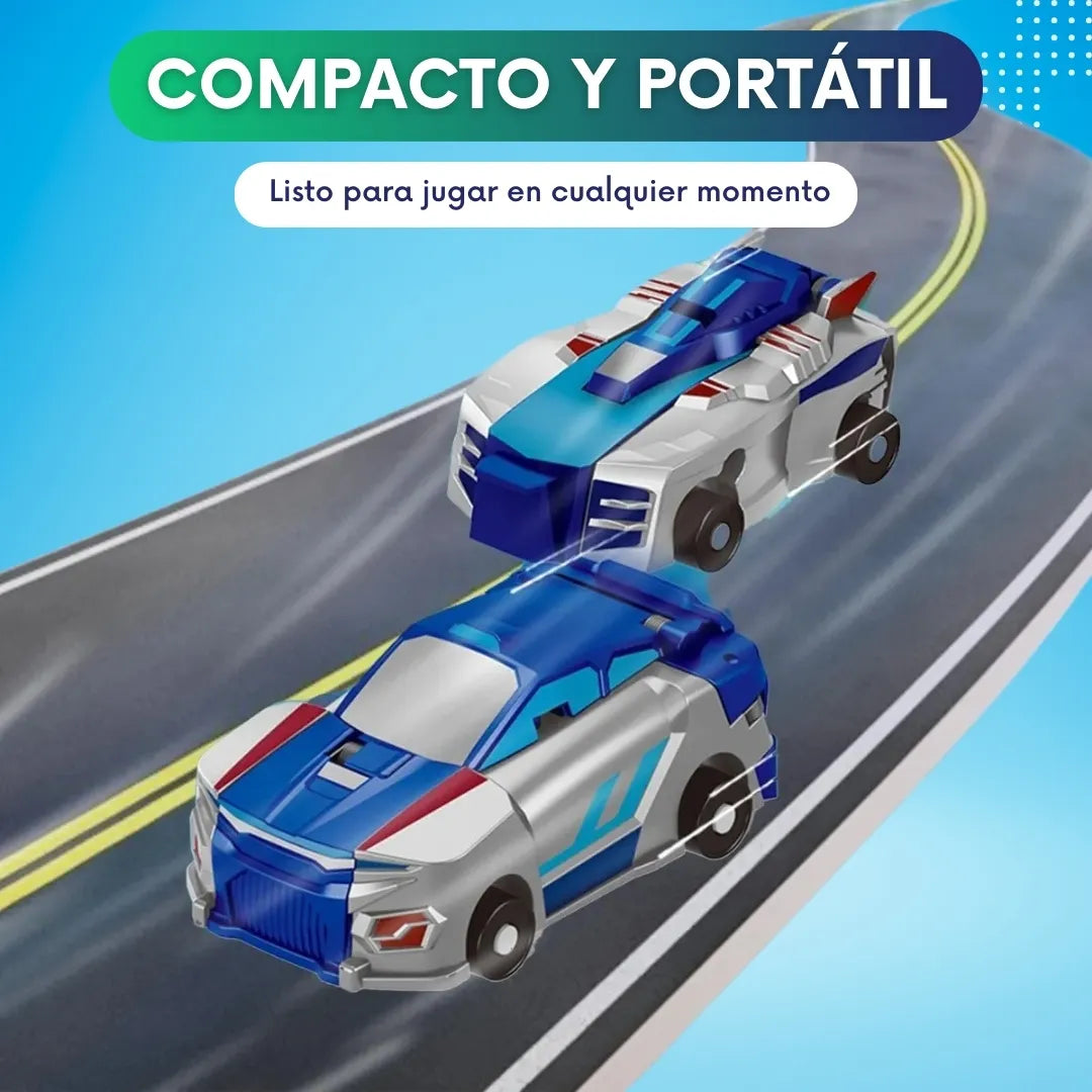 DinoCar 2 en 1 – Auto de Carreras magnético que se Transforma en Dinosaurio