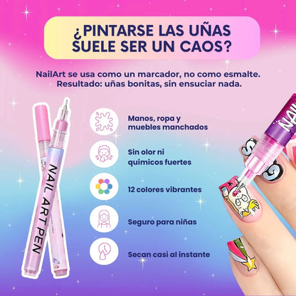 NailArt™ - Set de 12 marcadores acrílicos para decorar uñas