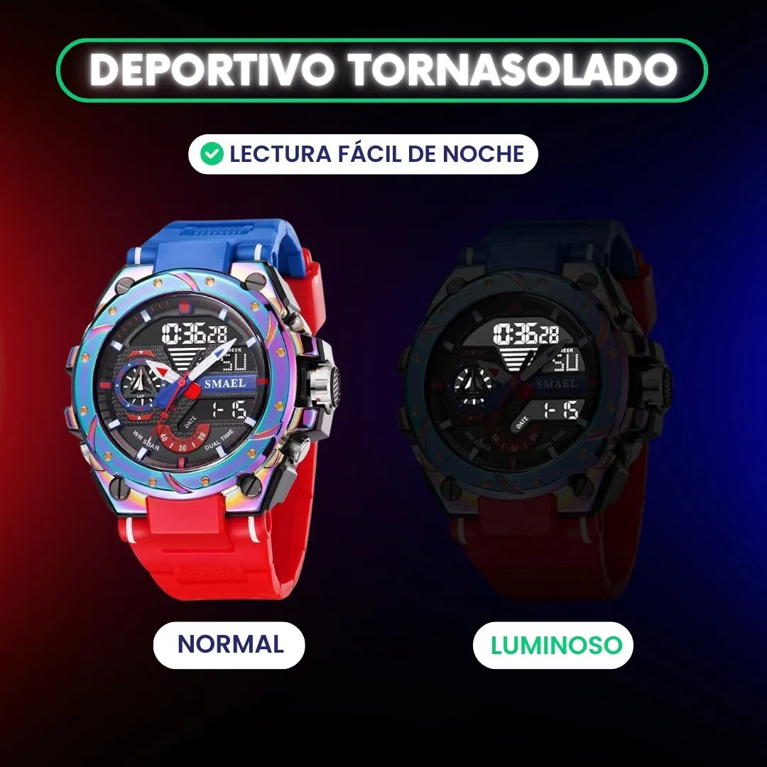 Reloj Smael™ deportivo tornasolado + Caja 🎁