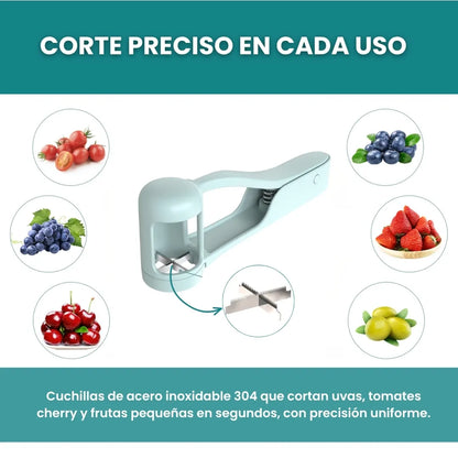 CherryCut™ - Pack x2 Cortadores rápidos para uvas, tomates cherry y frutas pequeñas