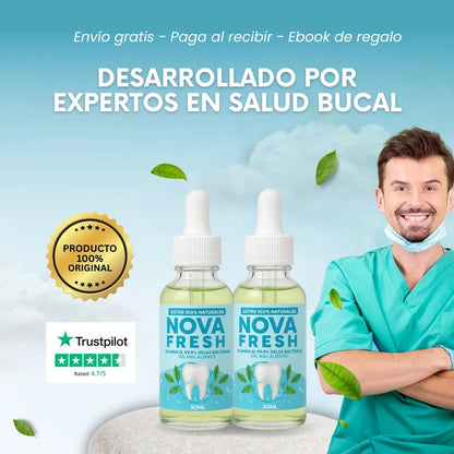 Novafresh - Gotas naturales para el mal aliento + eBook 🎁