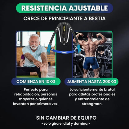 Entrenador de fuerza hidráulico ajustable con contador LED