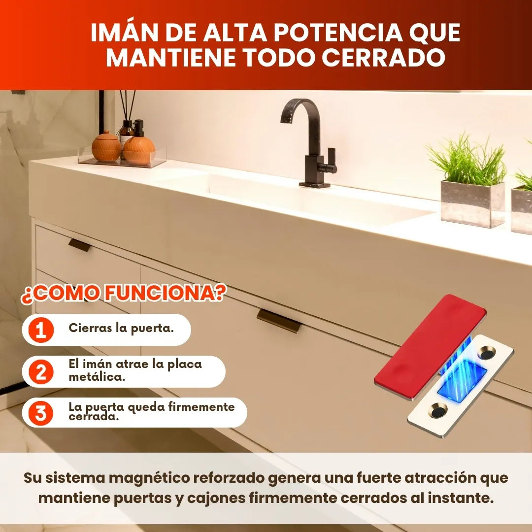 MagniLock™ - Pack 10 pares de imanes adhesivos para gabinetes