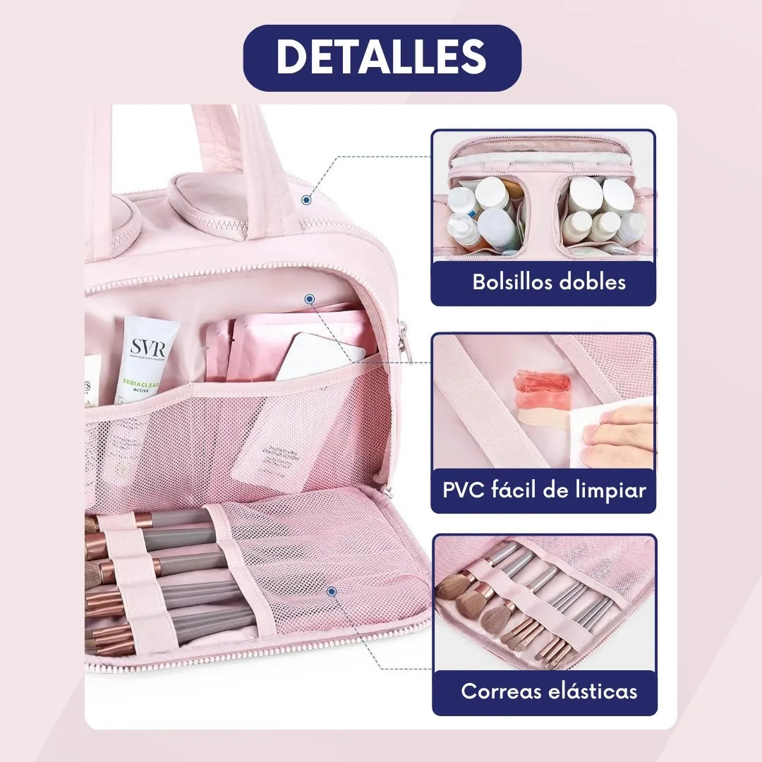 Neceser multiuso impermeable con 4 compartimentos
